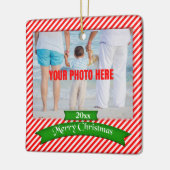 メリーパーソナライズされたクリスマスフォトツリーオーナメント セラミックオーナメント (左)