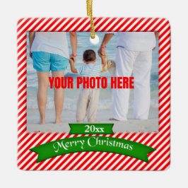 メリーパーソナライズされたクリスマスフォトツリーオーナメント セラミックオーナメント