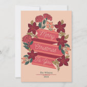 メリーパーソナライズされたクリスマスフローラ シーズンカード (正面)
