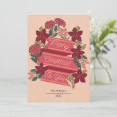 メリーパーソナライズされたクリスマスフローラ シーズンカード (スタンド正面)