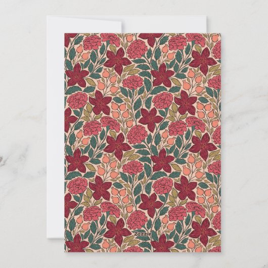 メリーパーソナライズされたクリスマスフローラ シーズンカード (裏面)