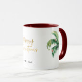 メリーパーソナライズされたクリスマスホリデーズパームツリー マグカップ (正面右)