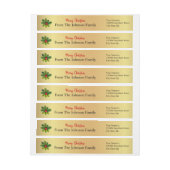 メリーパーソナライズされたクリスマスホリー差出人住所 ラップアラウンドラベル (シート)