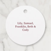 メリーパーソナライズされたクリスマスリースと年 フェイバータグ (裏面)