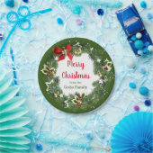 メリーパーソナライズされたクリスマスリースパーティー ペーパープレート (パーティー)