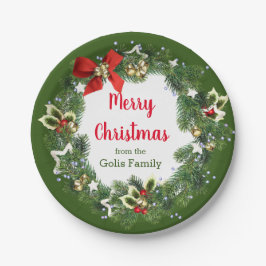 メリーパーソナライズされたクリスマスリースパーティー ペーパープレート