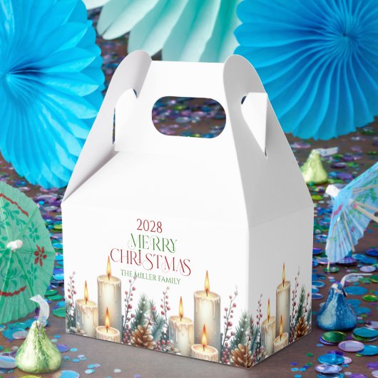 メリーパーソナライズされたクリスマスレトロタイポグラフィ フェイバーボックス (パーティー)