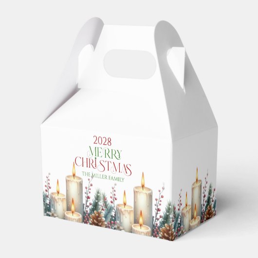 メリーパーソナライズされたクリスマスレトロタイポグラフィ フェイバーボックス (正面サイド)