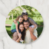 メリーパーソナライズされたクリスマス写真赤 フェイバータグ (裏面)