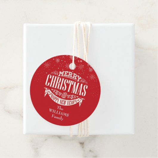 メリーパーソナライズされたクリスマス写真赤 フェイバータグ (インサイチュ)