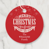 メリーパーソナライズされたクリスマス写真赤 フェイバータグ (正面)