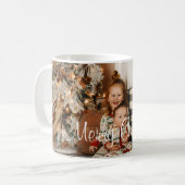メリーパーソナライズされたクリスマス写真 コーヒーマグカップ (正面左)
