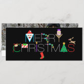 メリーパーソナライズされたクリスマス写真 シーズンカード (正面/裏面)