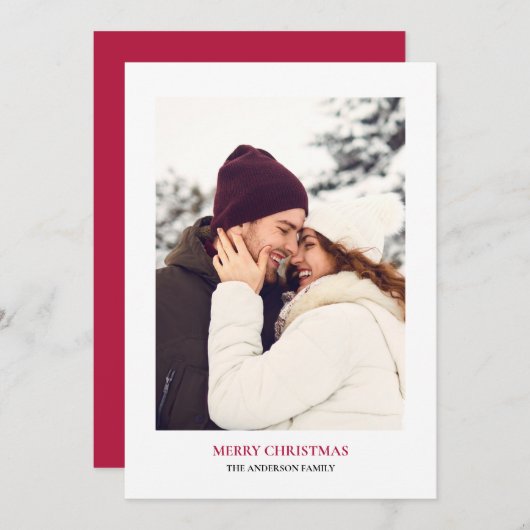 メリーパーソナライズされたクリスマス写真 シーズンカード (正面/裏面)