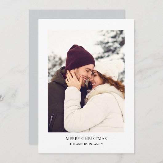 メリーパーソナライズされたクリスマス写真 シーズンカード (正面/裏面)