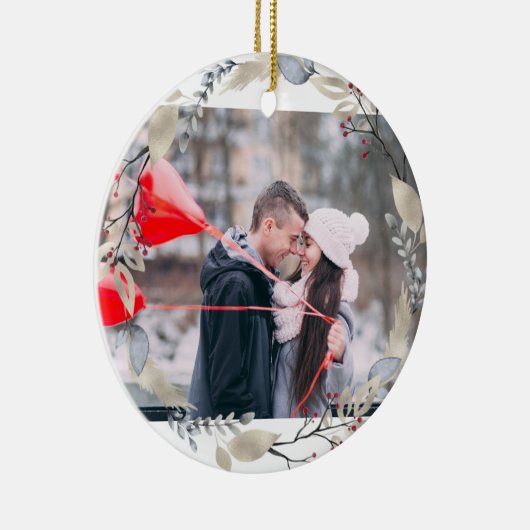 メリーパーソナライズされたクリスマス写真 セラミックオーナメント (右)
