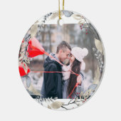 メリーパーソナライズされたクリスマス写真 セラミックオーナメント (左)