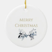 メリーパーソナライズされたクリスマス写真 セラミックオーナメント (裏面)