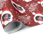 メリーパーソナライズされたクリスマス写真 ラッピングペーパー (ロールコーナー)