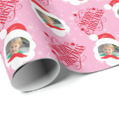 メリーパーソナライズされたクリスマス写真 ラッピングペーパー (ロールコーナー)