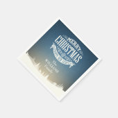 メリーパーソナライズされたクリスマス冬の雪景色 スタンダードカクテルナプキン (角)