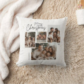 「メリーパーソナライズされたクリスマス四枚組コラージュ クッション (ブランケット)