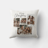 「メリーパーソナライズされたクリスマス四枚組コラージュ クッション (裏面)