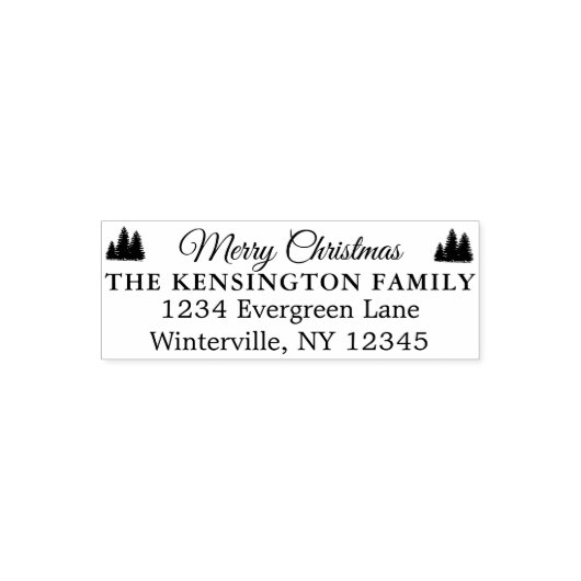 メリーパーソナライズされたクリスマス家族の住所スタンプ セルフインキングスタンプ (デザイン)