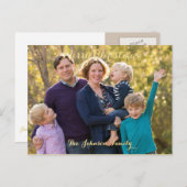 メリーパーソナライズされたクリスマス家族の写真の休日 ポストカード (正面/裏面)