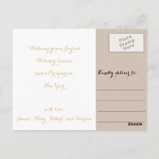 メリーパーソナライズされたクリスマス家族の写真の休日 ポストカード (裏面)