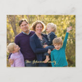 メリーパーソナライズされたクリスマス家族の写真の休日 ポストカード (正面)