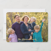 メリーパーソナライズされたクリスマス家族の写真ハッピー シーズンカード (正面)