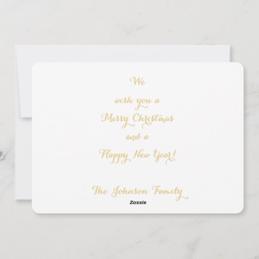 メリーパーソナライズされたクリスマス家族の写真ハッピー シーズンカード (裏面)