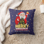 メリーパーソナライズされたクリスマス家族サンタクロース クッション (ブランケット)