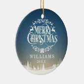 メリーパーソナライズされたクリスマス家族写真 セラミックオーナメント (右)