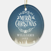メリーパーソナライズされたクリスマス家族写真 セラミックオーナメント (左)
