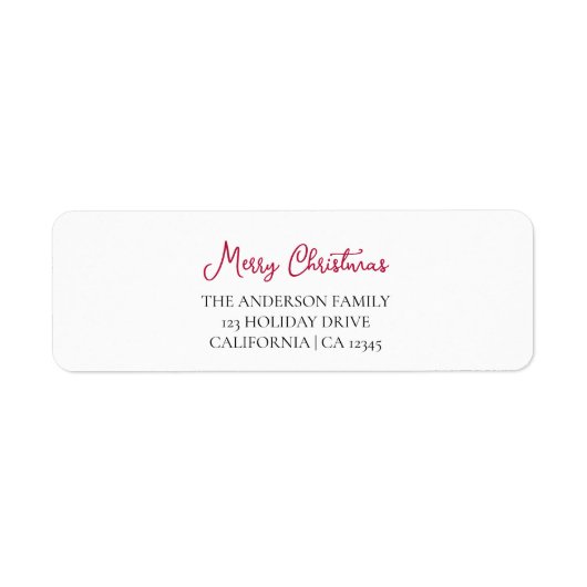 メリーパーソナライズされたクリスマス差出人住所ラベル ラベル (正面)
