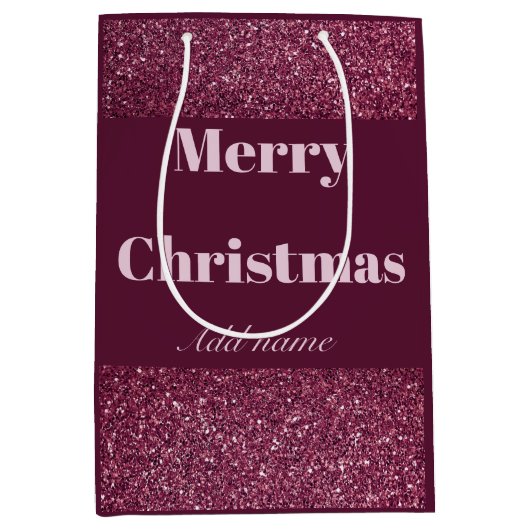 メリーパーソナライズされたクリスマス抱き枕 ミディアムペーパーバッグ (正面)