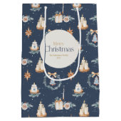 メリーパーソナライズされたクリスマス抱き枕 ミディアムペーパーバッグ (裏面)