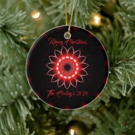 メリーパーソナライズされたクリスマス抽象芸術プリズムアート セラミックオーナメント