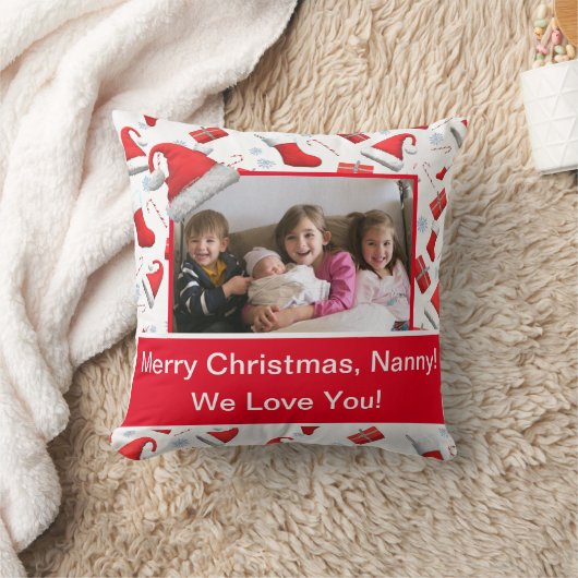 メリーパーソナライズされたクリスマス枕 クッション (ブランケット)