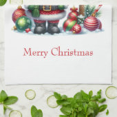 メリーパーソナライズされたクリスマス格言 キッチンタオル (折り畳み)