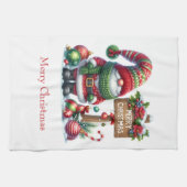 メリーパーソナライズされたクリスマス格言 キッチンタオル (横)