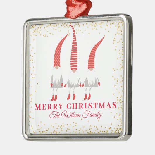 メリーパーソナライズされたクリスマス格言 メタルオーナメント (左)