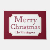 メリーパーソナライズされたクリスマス歓迎の敷物 ドアマット (正面)