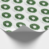 メリーパーソナライズされたクリスマス水カラーリース ラッピングペーパー (角)