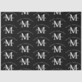 メリーパーソナライズされたクリスマス白黒モノグラム 薄葉紙 (正面)