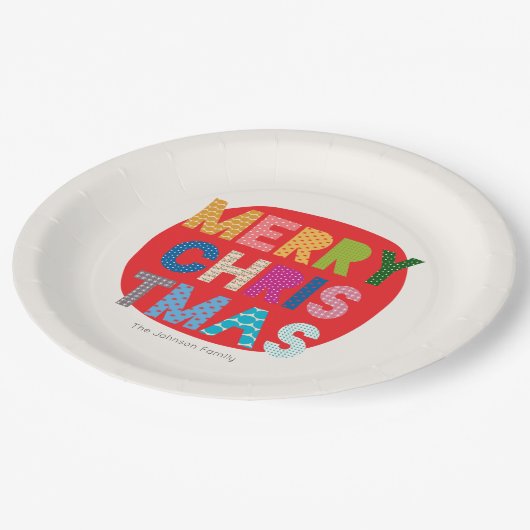 メリーパーソナライズされたクリスマス紙プレート ペーパープレート (アングル)