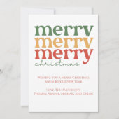 メリーパーソナライズされたクリスマス赤グリーン金ゴールドカード シーズンカード (正面)