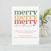 メリーパーソナライズされたクリスマス赤グリーン金ゴールドカード シーズンカード (スタンド正面)